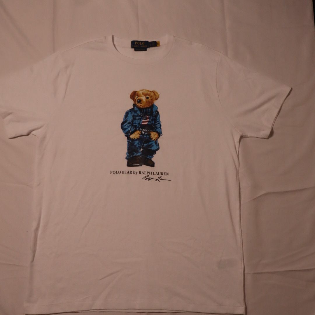 Ralph Lauren Polo Bear Tee White — Denim Bear — view 2