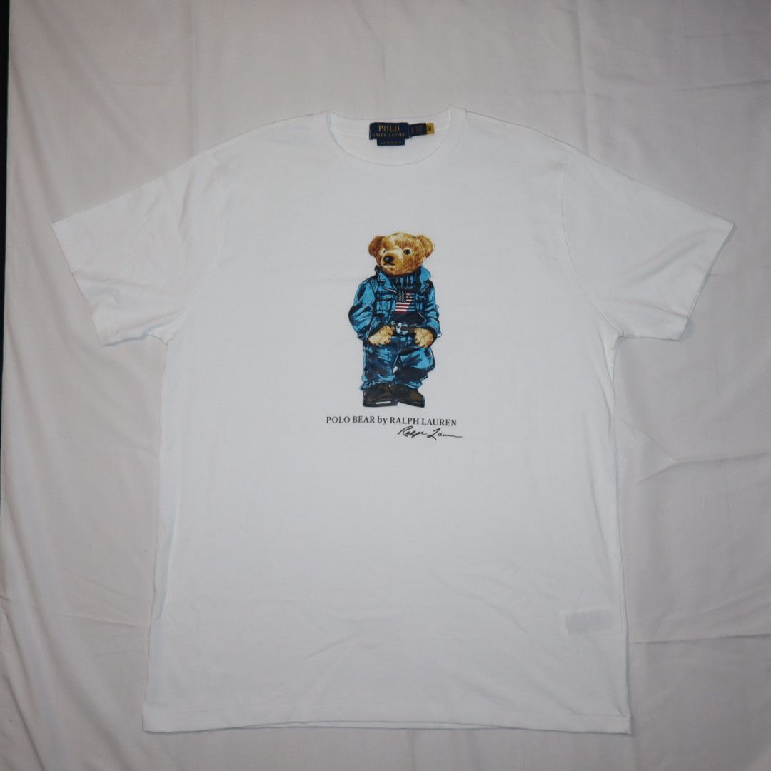 Ralph Lauren Polo Bear Tee White — Denim Bear — view 2