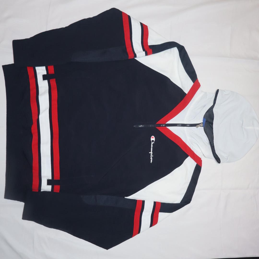 Champion Zip-Up Hoodie Navy/Red/White