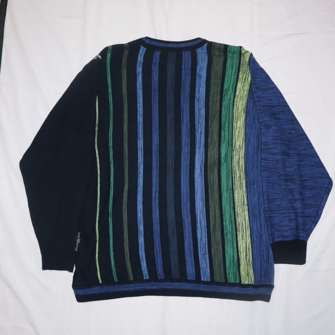 Carlo Colucci Striped Knit Sweater Navy/Green